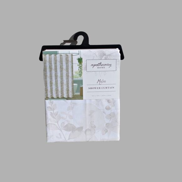 Apothecary Home Shower Curtain Cotton Blend Zen Floral Print 72" X 72" - Picture 8 of 15